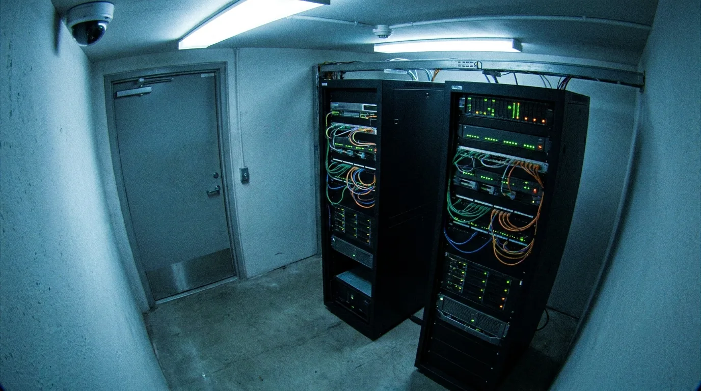 CCTV view inside a server and comms room